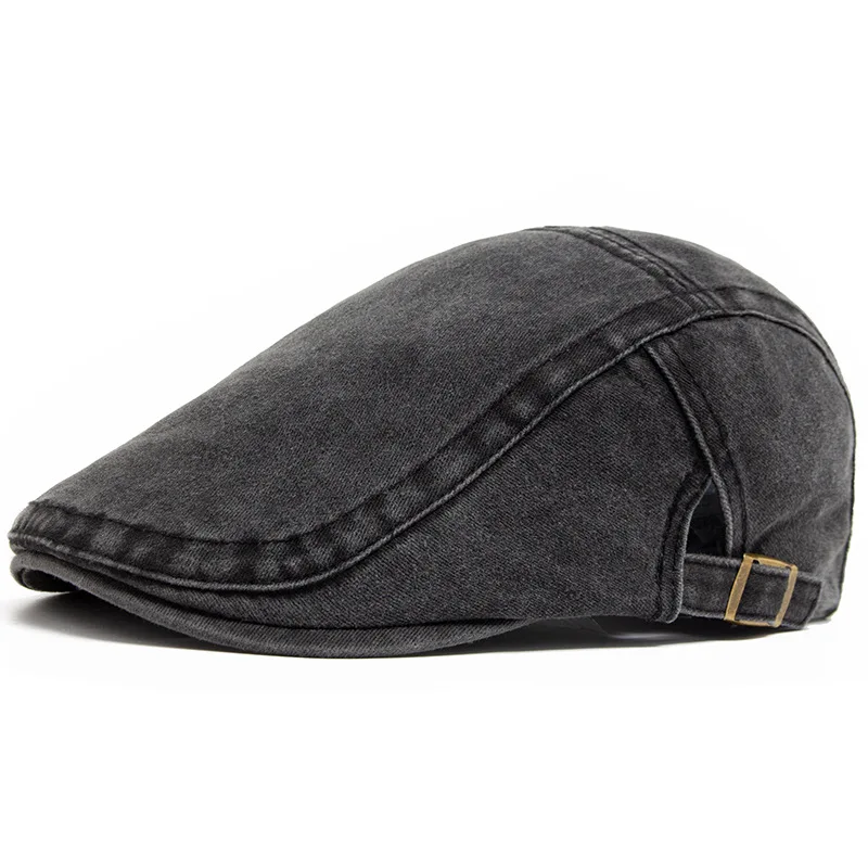 Venda quente vintage pintor boina unisex moda plana viseira boné casual outono retro algodão sólido jornaleiro chapéu verão ajustável