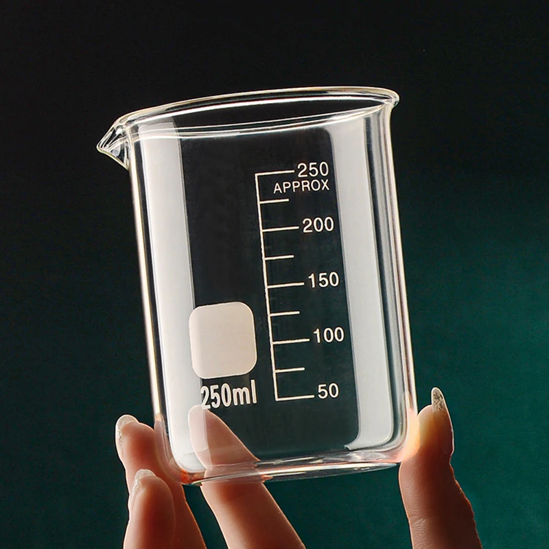 Taza medidora de vidrio de alto borosilicato, vaso de escala transparente, vaso de laboratorio, cocina, taza medidora para hornear, 50/100/150/250/500/1000ml