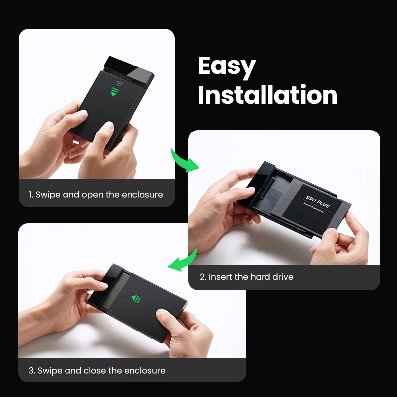 HDD корпус Ugreen, корпус для жесткого диска с переходником 2,5 SATA к USB 3,0, коробка для SSD диска HDD, типа C 3,1 корпус HD внешний HDD корпус