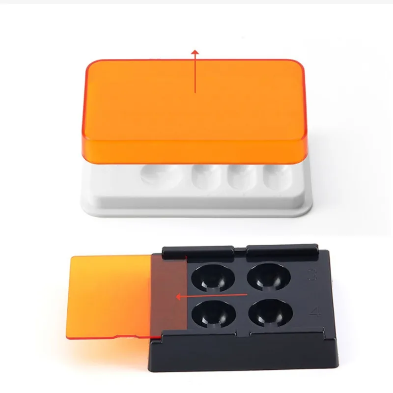4/8 ช่องทันตกรรมเรซิ่น Shade Light กล่องเก็บทันตกรรม Palette พร้อมฝาครอบทันตกรรมวีเนียร์กล่องผสม Hood กรณีแรเงา Organizer เครื่องมือ