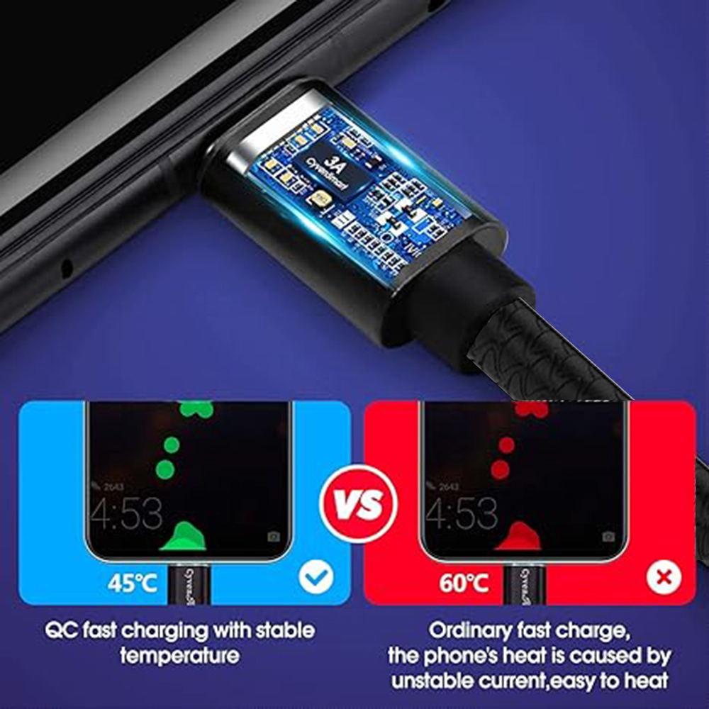 Cavo USB A a tipo C con sincronizzazione della data 3A Cavo caricabatterie con elasticità TPE a ricarica rapida per telefono cellulare Samsung Huawei Android Typec 1M