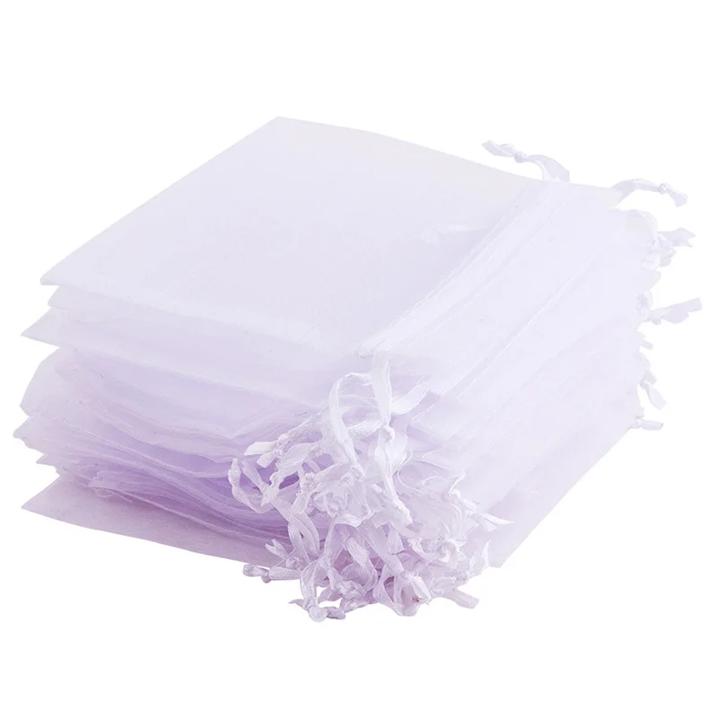 50 STKS Witte Organzazakje Decoraties 7*9 cm 9*12 CM