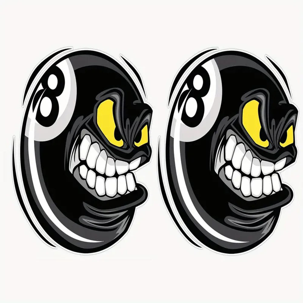 No. 8 pegatinas de vinilo impermeables de billar estilo bola para motocicleta, calcomanías decorativas para casco de motocicleta, pegatina para parachoques de ventana de coche