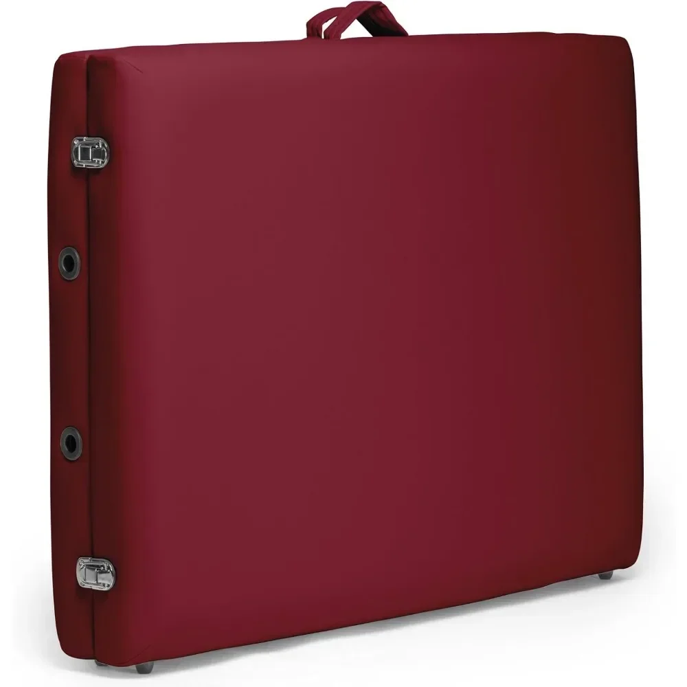 Professional Portable Folding Massage Table with Carrying Case - Burgundy