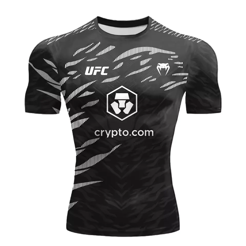 2025 新しいホット販売 UFC ボクシング試合追求者 Tシャツ男性と女性のための夏カジュアル通気性特大速乾性トップ
