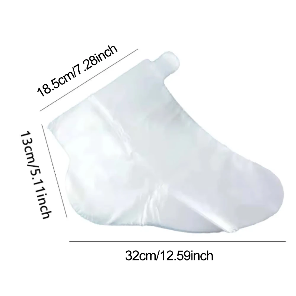 100 個使い捨てアンチクラックフットマスクフットマスクフットマスク防水靴マスクプラスチックフットマスクハンドマスクホームケアセット