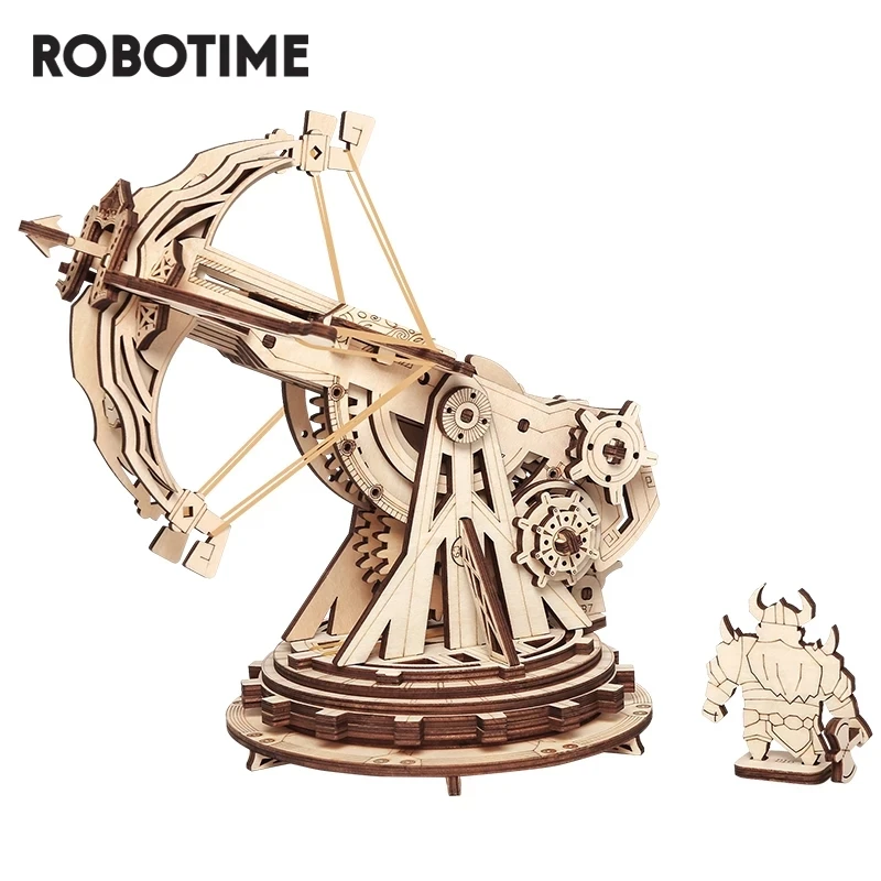 Robotime 3D-Holzpuzzle, mittelalterliches Belagerungswaffen-Spiel, Montageset, Geschenk für Kinder, Teenager, Erwachsene, Kriegsstrategie-Spielzeug, KW401, KW801