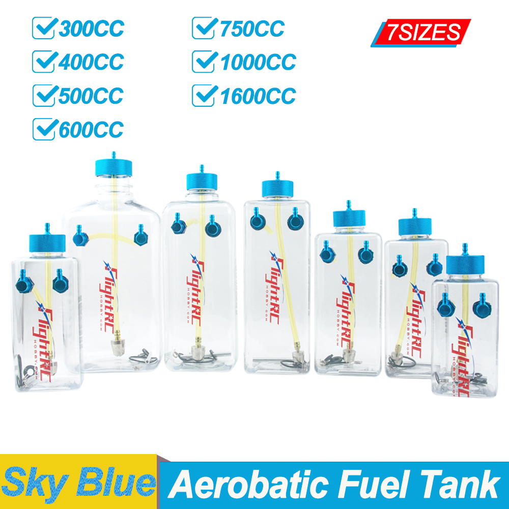 1 unidad de tanque de combustible, botella de plástico transparente de gasolina, 300/400/500/600/750/1000/1600ML/CC, aleación de aluminio CNC para avión de Gas y Nitro