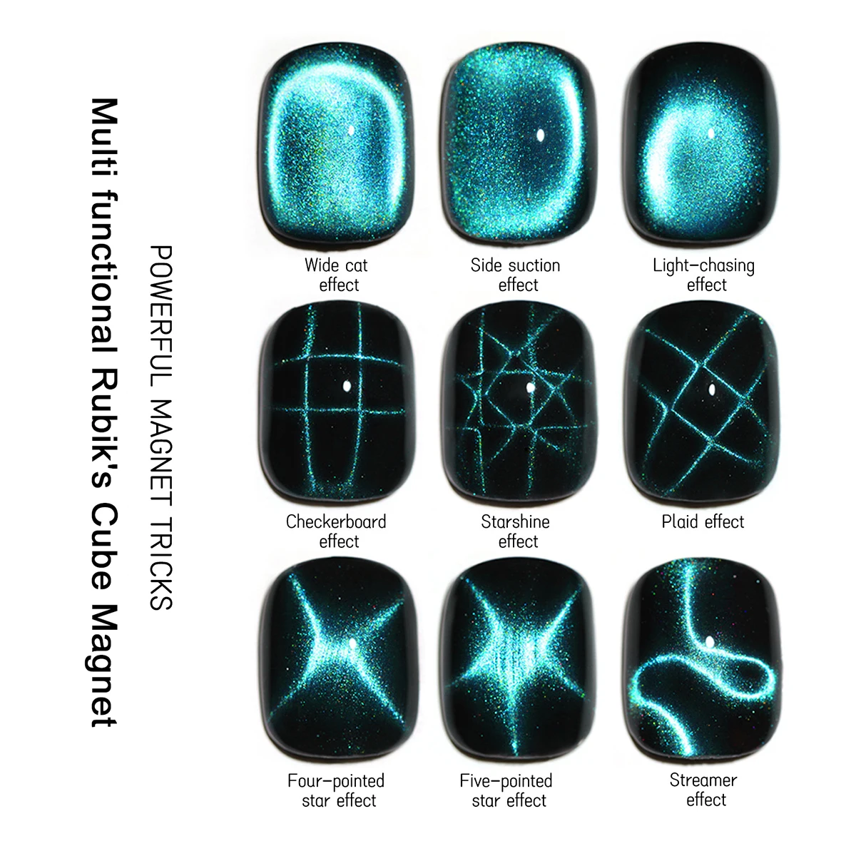 27 ชิ้นมินิสแควร์แม่เหล็ก Strong Multifunctional แม่เหล็กระลอกน้ํา Cat's Eye Nail Art แม่เหล็ก Magic Cube แม่เหล็กสําหรับการออกแบบ