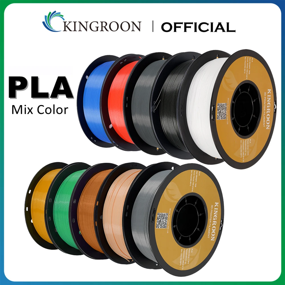 KINGROON PLA Filament 1,75 мм 5/10 кг пластик для 3D-принтера, стандартные нити для 3D-печати в рулоне, смешанные цвета, местная доставка