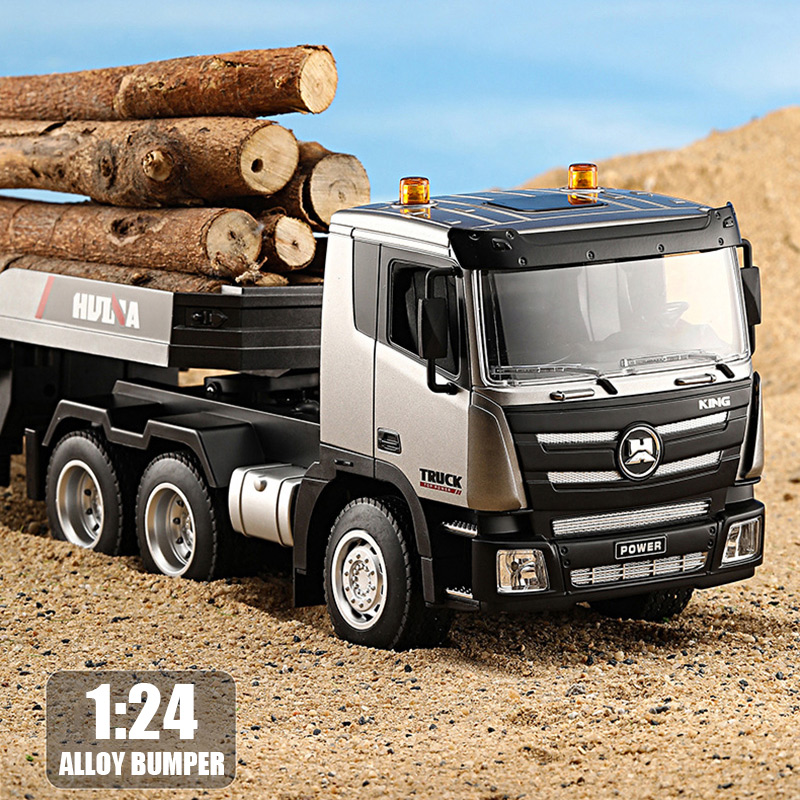 1:24 Huina RC Flachwagen Modell 9 Kanäle Legierung Ingenieur Fahrzeug 2,4G Fernbedienung Auto Funkgesteuerte Anhänger Weihnachtsgeschenke