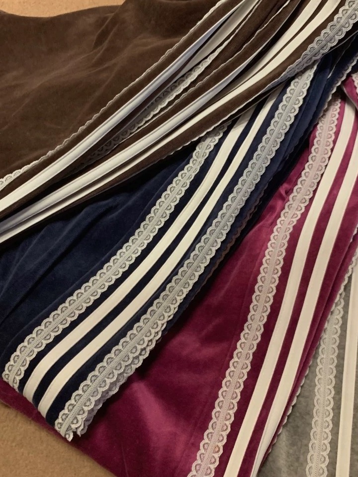 Retro Chic Velvet Sport Pants Wide Leg Casual Trousers Asymmetrical Lace Splice Side Knitted Band Autumn Winter Long Trousers