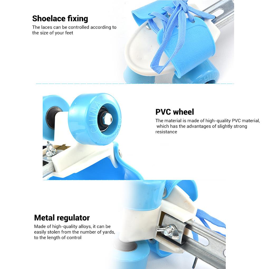 Patins à roulettes pour enfants, chaussures de patinage à 4 roues à Double rangée, taille réglable, patins à roues alignées coulissants pour enfants garçons filles