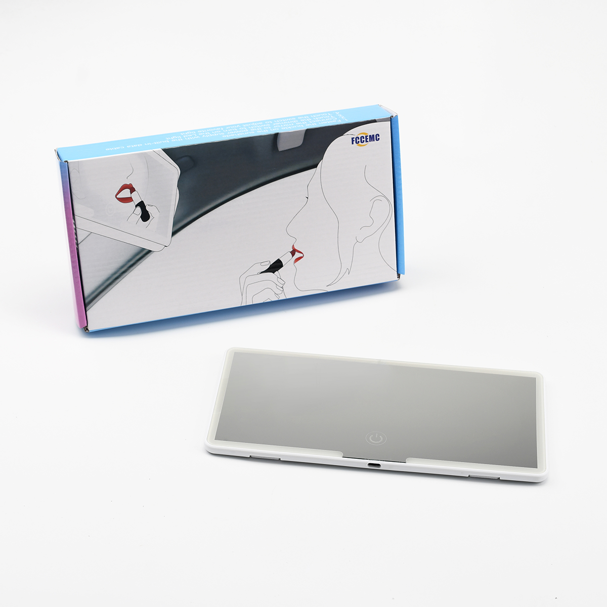 車のインテリアミラーサンバイザープレート LED HD 化粧鏡女の子女性充電式補助光ユニバーサル薄型バニティミラー