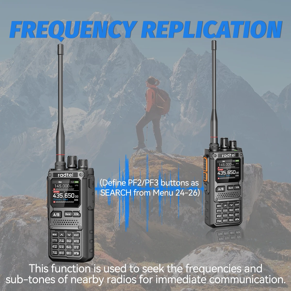 Radtel RT-920 Multiband-Amateurfunk, programmierbar, CB mit Bluetooth-App, UHF, VHF, HF, SSB, AM, USB, LSB, CW, 960 Kanäle, 2200 mAh Akku