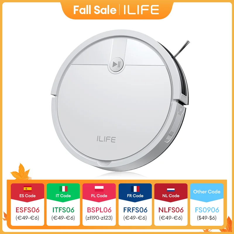 ﻿   ILIFE V2 Roboterstaubsauger, 120-minütiger Laufzeit, selbstaufladender Roboterstaubsauger, schlank, leise, ideal für Tierhaare und Hartböden