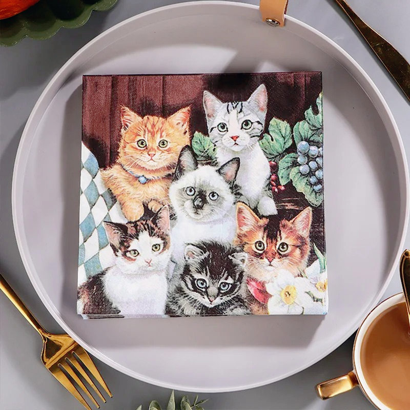 20 шт. салфетки с принтом в китайском стиле, бумажные салфетки для декупажа стола, салфетки с зелеными растениями, бумажные салфетки для свадебных вечеринок