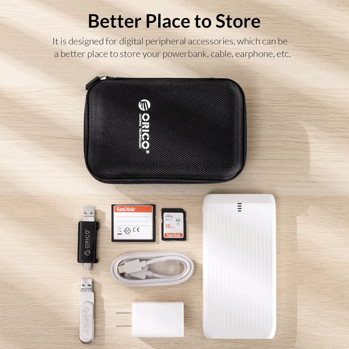 ORICO 2.5 Inch HDD Box Bag  Portable Hard Drive Bag for External Portable HDD Hdd Box Case Storage Protection Black/Red/Grey
