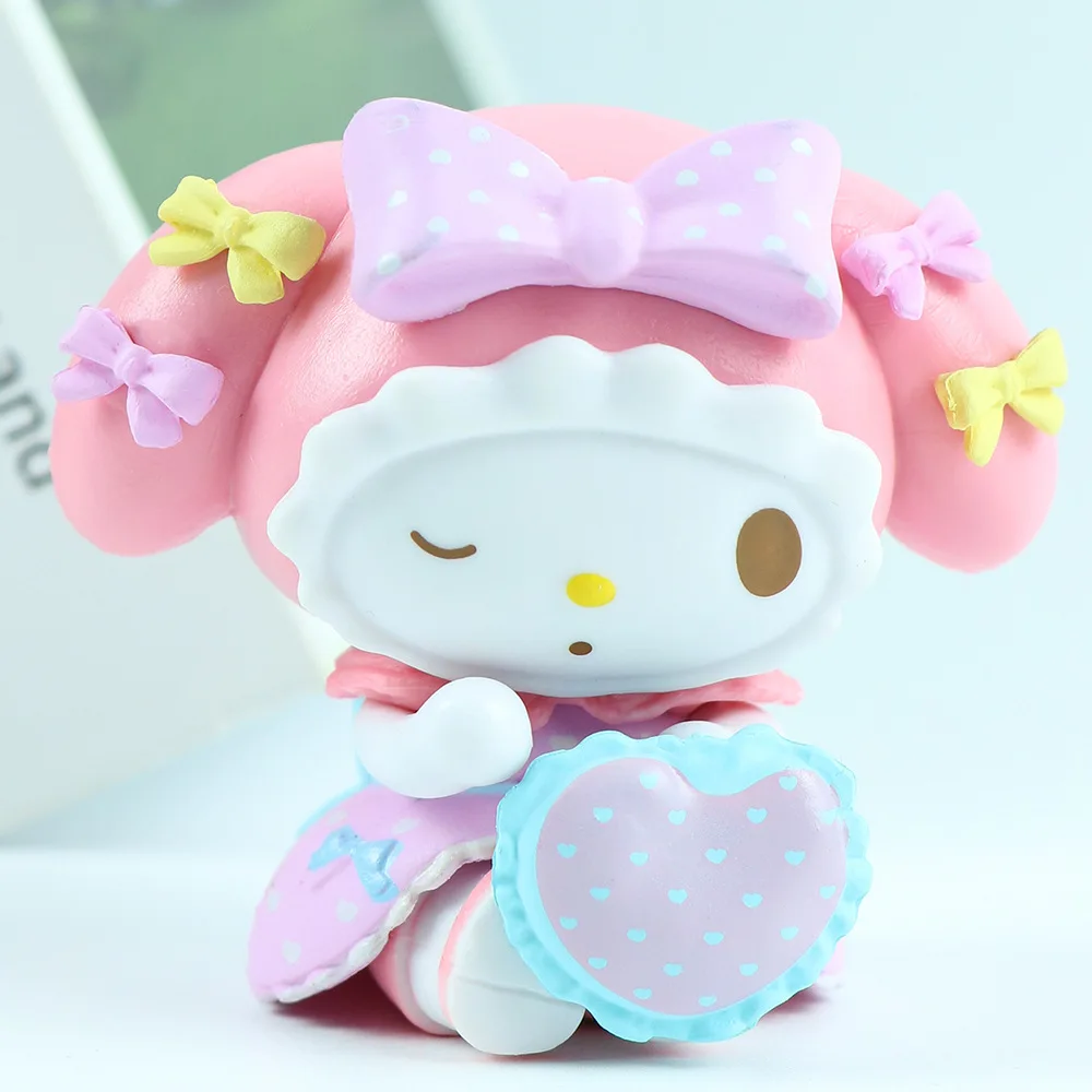 Sanrio My Melody Tea Party Blind Box Tide Play Display Piece Melody Tie Cute Desktop Hand Do Gift Decoration Collection