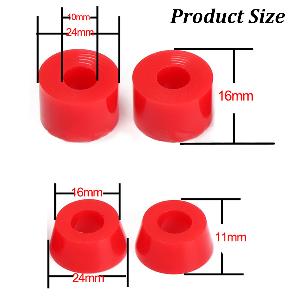 4PCS Skateboard Stoßfest Kissen Set Roller Buchsen Shock Pad Longboard Vier Räder Stoßdämpfer Skateboard Liefert
