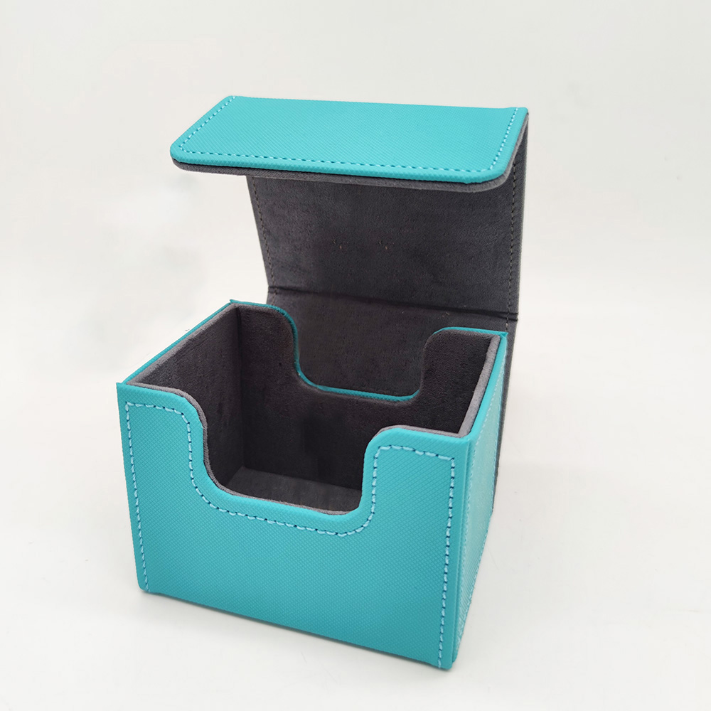 Caixa de armazenamento de cartão empilhável, material pu à prova d'água de 100 + capacidade com proteção final para armazenamento de jogos de mesa e colecionável