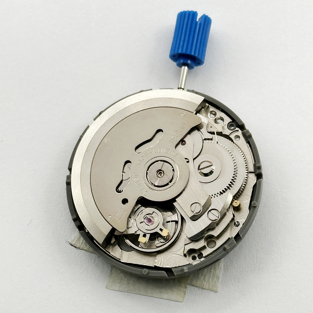 Japanisches echtes mechanisches NH35-Uhrwerk, schwarz, 3 Stunden Datum, Automatikuhr, Ersatzmechanismus NH35A 4R35, hohe Genauigkeit, 24 Juwelen