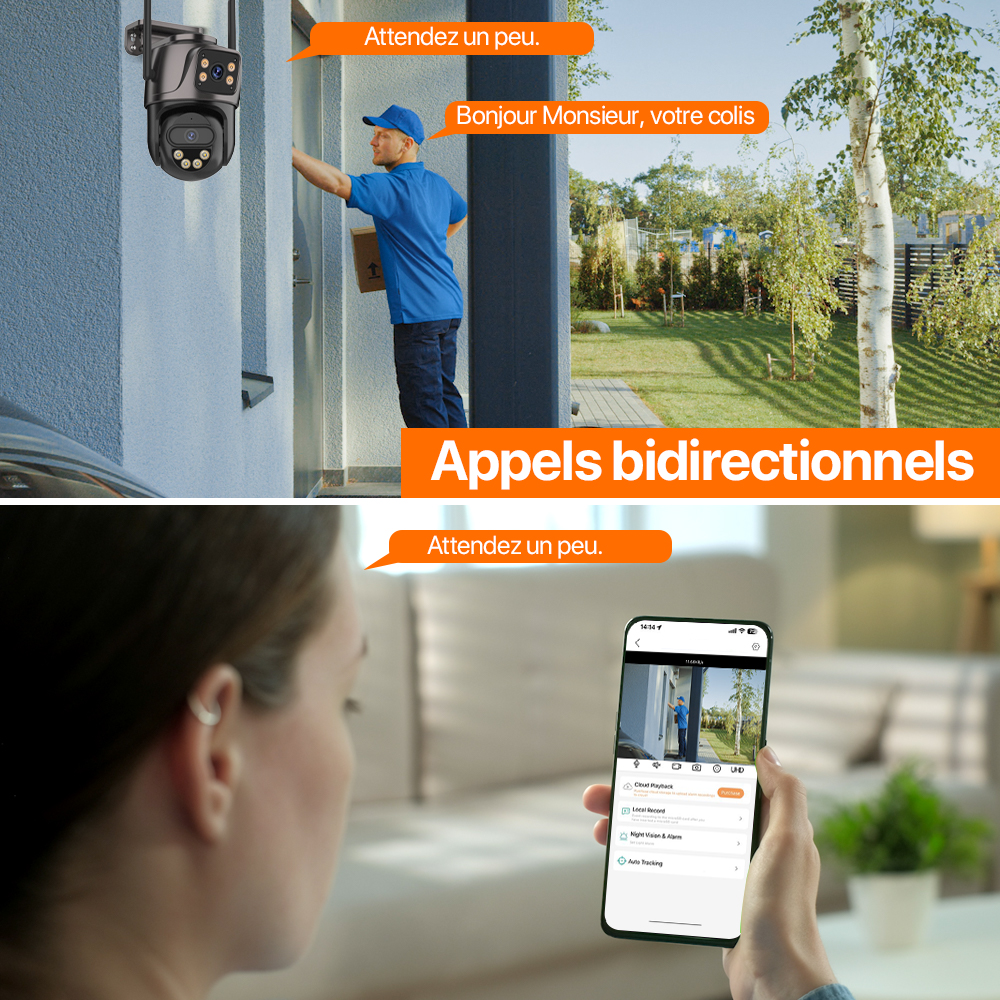 Caméra IP PTZ à trois objectifs 6K HD extérieure 8x Zoom WiFi caméra de sécurité 4K 8MP double écran suivi automatique vidéo sans fil CCTV iCsee