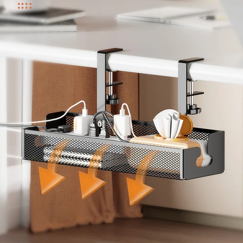 1 Stück Kabelmanagement-Tablett unter dem Schreibtisch, kein Bohren, Stahl-Schreibtisch-Kabel-Organizer, Kabelmanagement-Tablett, Kabelmanagement-Rack