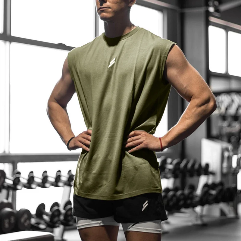 Nueva camiseta sin mangas deportiva de verano para hombre, camiseta sin mangas de entrenamiento de malla holgada transpirable, chaleco de secado rápido, ropa deportiva para hombre