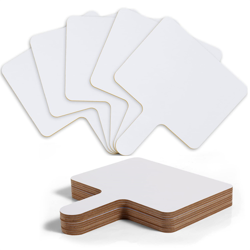 10PCS Answer Board Handheld Student Kids Whiteboards White Double Sided Small Game Props Melamine Reusable Whiteboard Child Kids