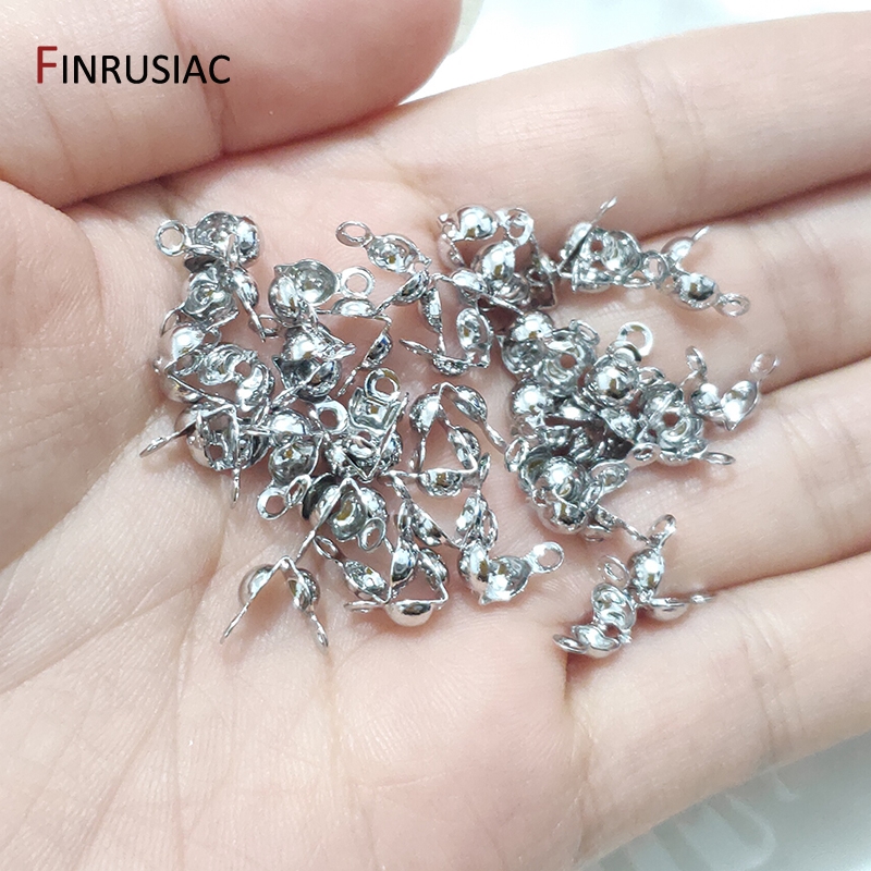 3Mm/4Mm Calotte Lọn Uốn Đính Hạt Đầu Nút Thắt Bao Tiếp Tế Cho Trang Sức Mạ Vàng 14K Cổng Kết Nối Kẹp khóa Phụ Kiện Thành Phần