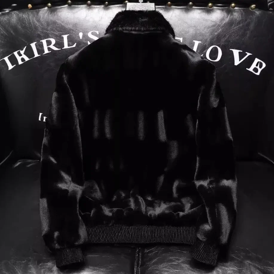 ฤดูหนาว Mens Faux FUR เสื้อหนังคุณภาพสูงสีทึบผ้าขนสัตว์หนาเสื้อแจ็คเก็ตกลางแจ้งเย็นเสื้อผู้ชายเสื้อผ้า