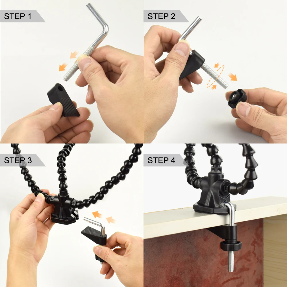 NEWACALOX Helping Hands Soldering, Third Hand PCB Circuit Board Holder Flexible Arms with Desk Clamp Base for Electronic Boards