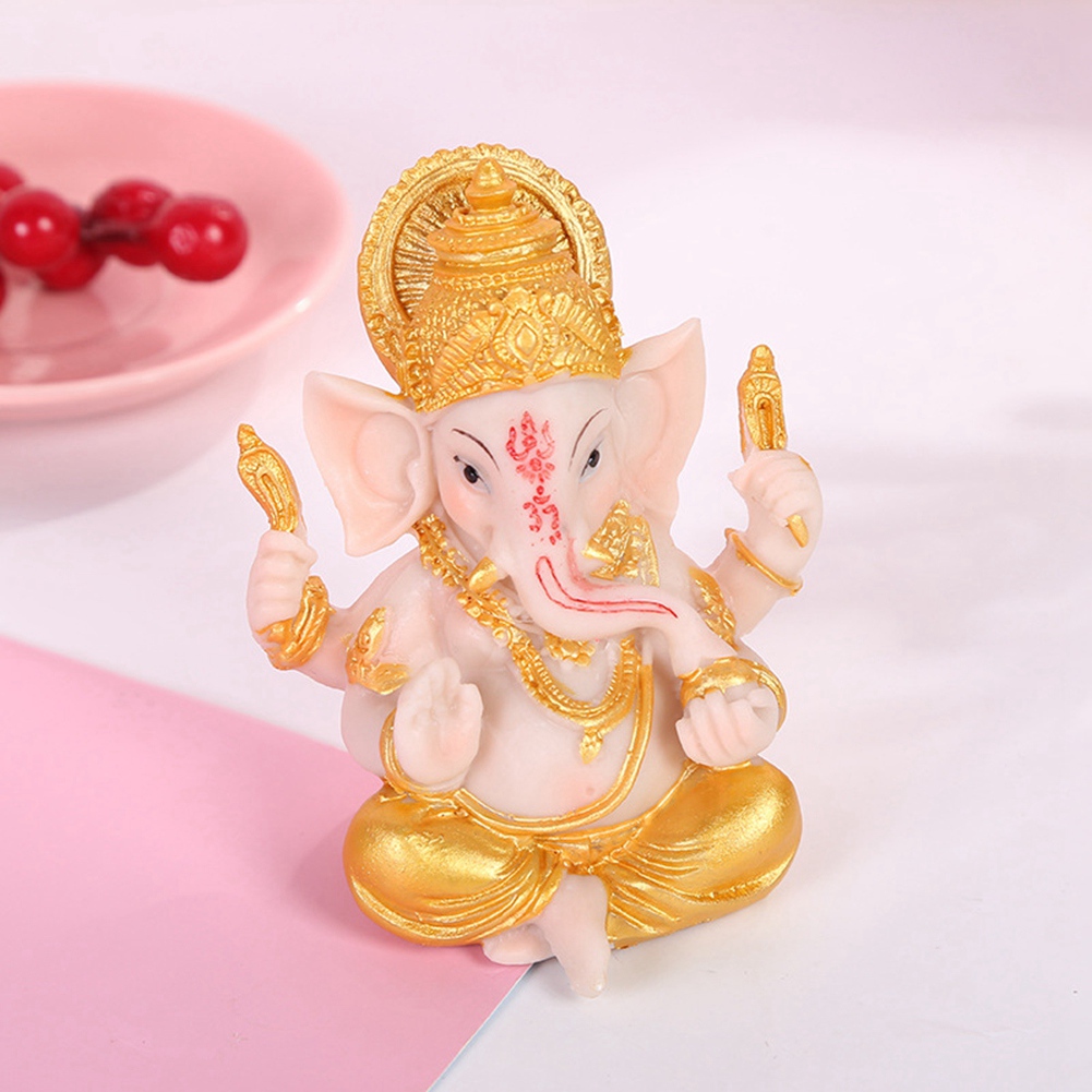 Haidianzi Gold Lord Ganesha พระพุทธรูปรูปปั้นช้างพระเจ้าประติมากรรม Figurines