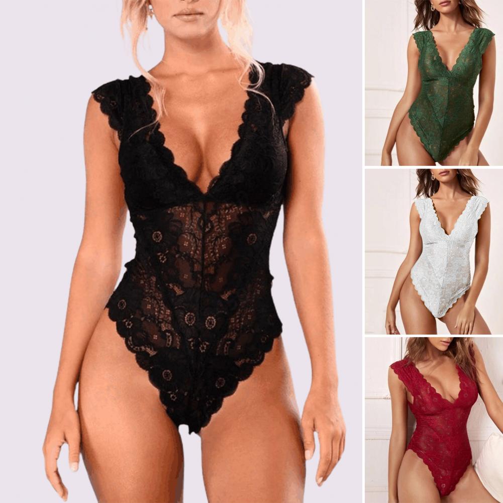 Body elegante, mono sencillo, pijama de Color sólido, mono transparente de retazos, ropa interior ajustada