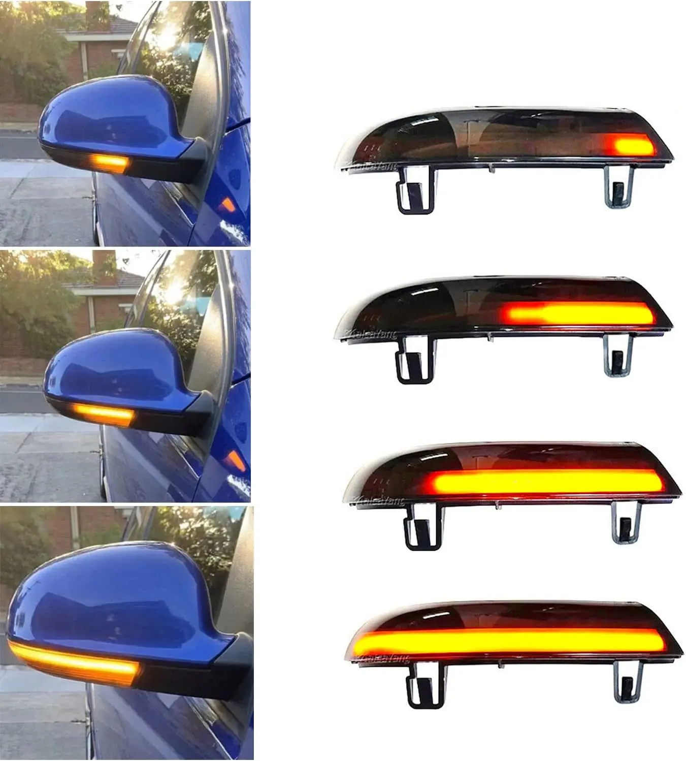 Dinâmica LED Turn Signal Espelho Luz Indicadora, pisca-pisca para VW GOLF 5, GTI, V, MK5, Jetta, Passat, B5.5, B6, Sharan, Superb, B5, EOS, 2pcs