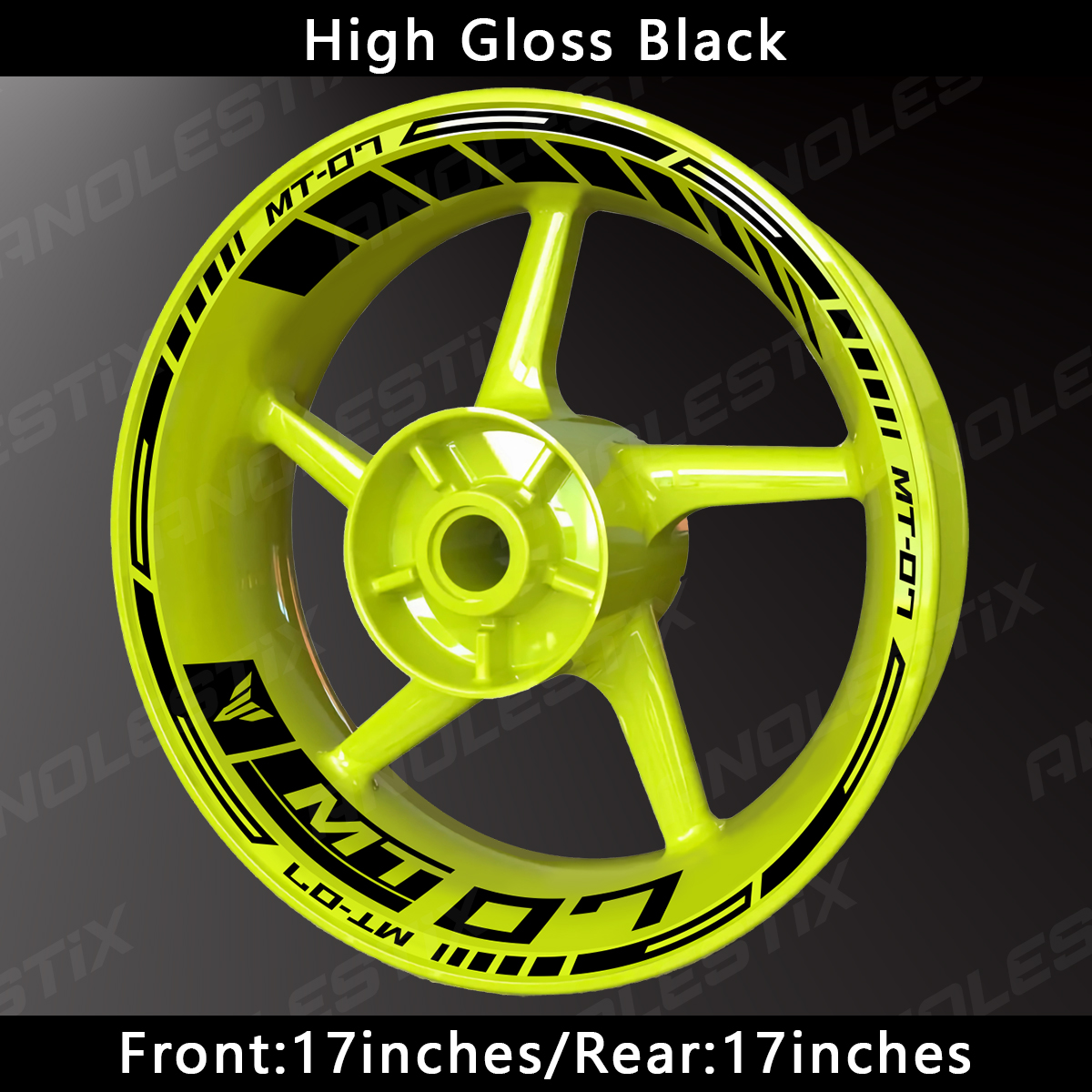 AnoleStix-pegatina reflectante para rueda de motocicleta, calcomanía para cubo, cinta de raya de llanta para YAMAHA MT-07 MT07