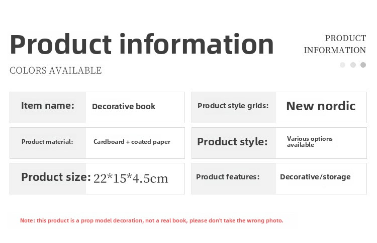 Libros falsos de lujo, accesorios de decoración del hogar, papelería de moda, accesorios de almacenamiento, libros, mesa de centro nórdica Simple