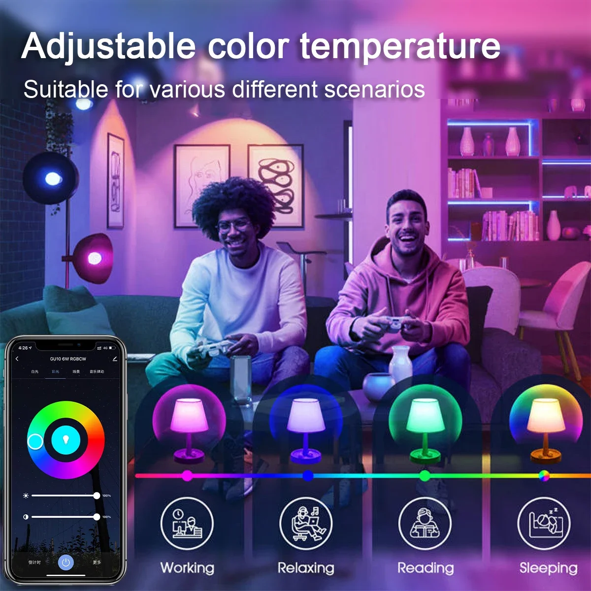 Lampadina intelligente Tuya Rgb dimmerabile Gu10 C37 A60 T37 E14 E27 B22 Luce Wifi Led Lampada magica AC85V-265V Funziona con Alexa Google Home