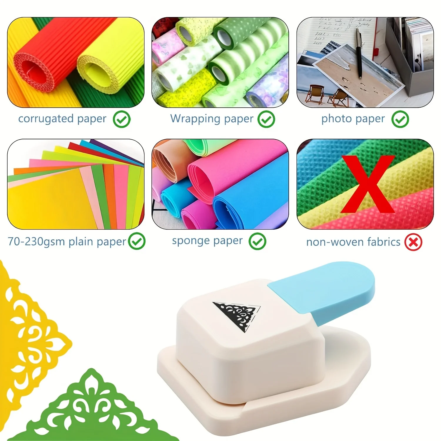 Punzone angolare artigianale e punzone angolare con motivo floreale triangolare, forniture per scrapbooking, punzone a forma di fiore
