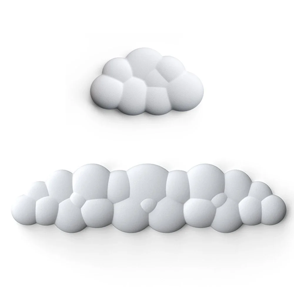 Cloud Shape Wrist Rest Pad Soft Material Memory Foam PU Bottom Anti-Slip Rubber Base Office Keyboard Mouse Support Wrist Pad