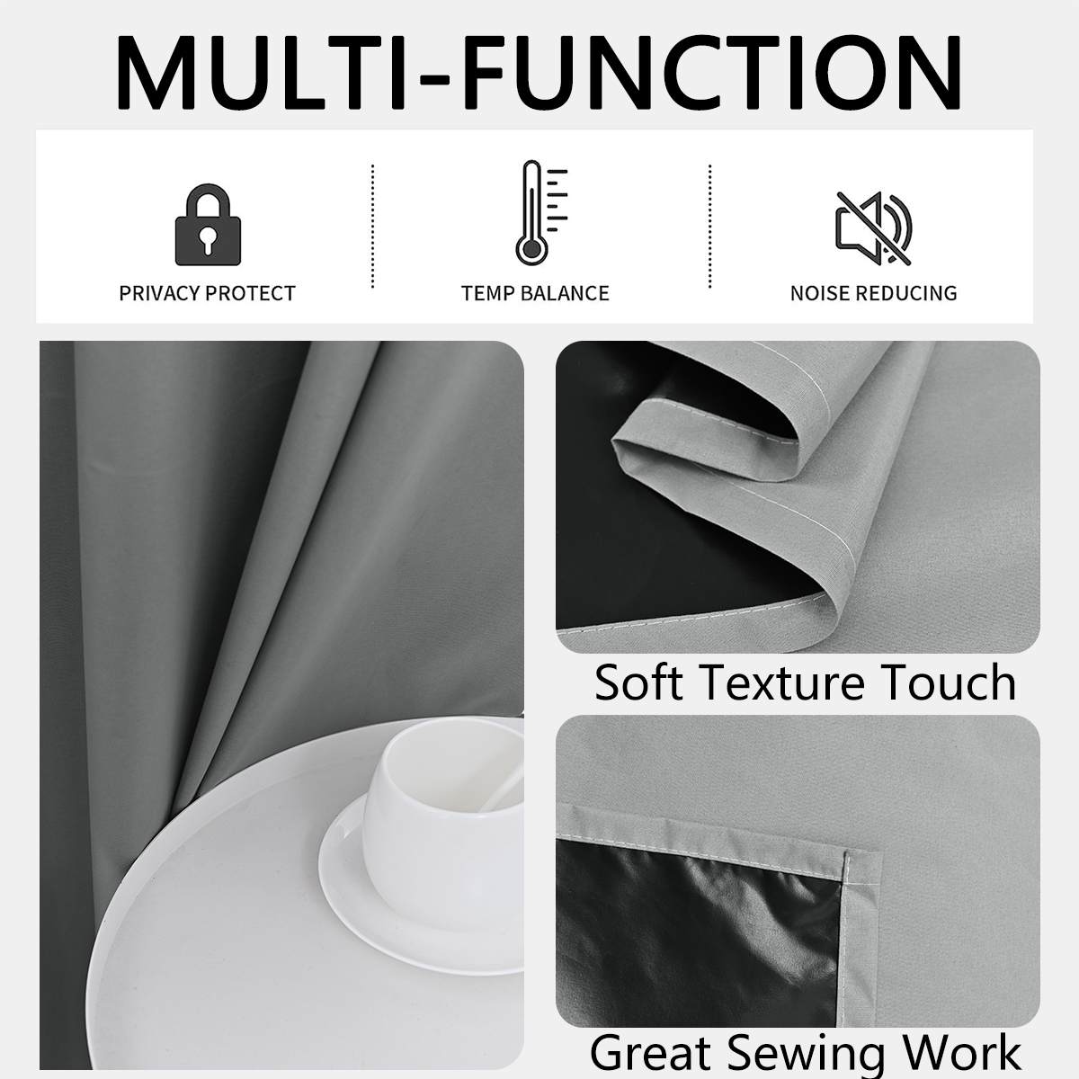 2 Stück moderner Verdunkelungsvorhang aus 100 % mit beschichtetem Futter, solide Fenstervorhänge für Schlafzimmer, Wohnzimmer, Esszimmer, Heimdekoration