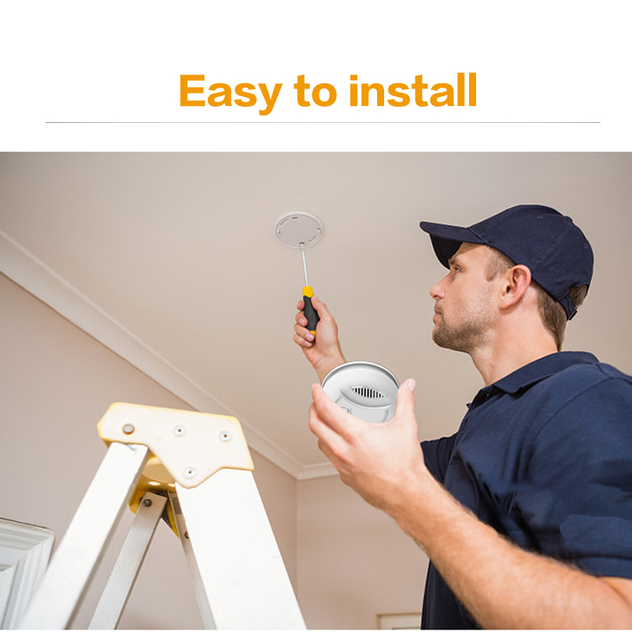 Smoke Detector Fire Alarm 10 Year Life Smoke Sensor For Home Security Smoke Alarm Photoelectric Sensor Battery Powered