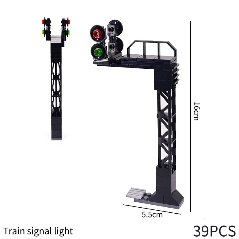 MOC City Train Building Block รถไฟทางเดินยก Rod Pedestrian Crossing ASSEMBLY ของเล่นเด็กของขวัญวันเกิด