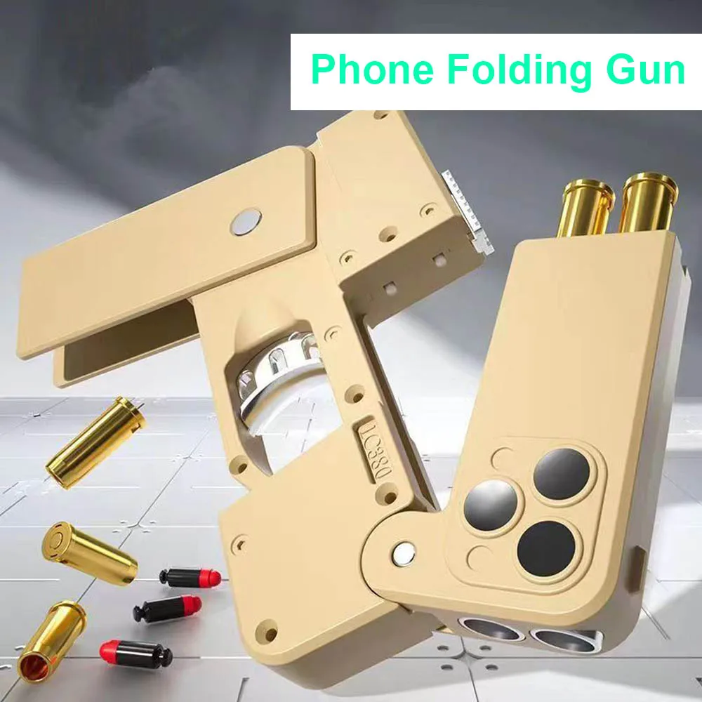 iPhone Folding Gun Soft Bullet Toy Gun Shell Ejecting Folding Mobile Phone TikTok Dropshipping