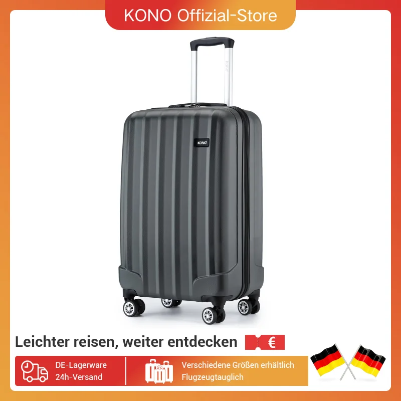 Kono Leichter ABS Hartschalen Trolley Koffer mit 4 Rollen und Zahlenschloss, ,Handgepäckgröße(3 Größen verfügbar)