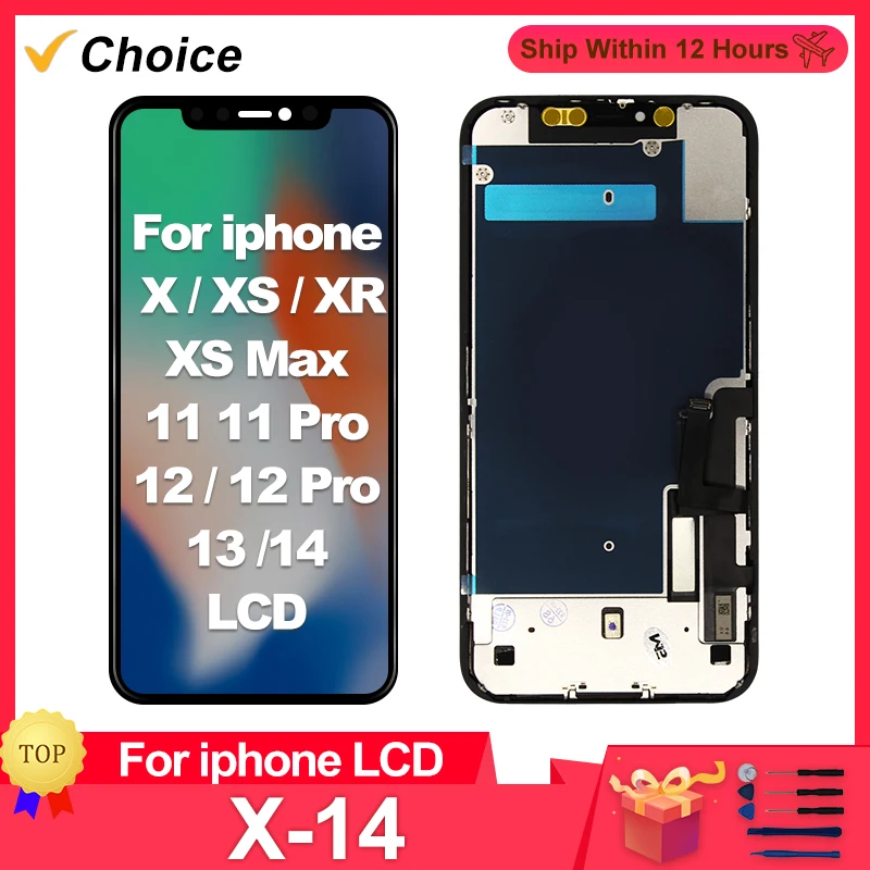 Pantalla LCD AAA + OLED para iPhone, digitalizador táctil para 11 Pro MAX, 12 Pro, 13 Pro MAX, 14, 14 PLUS, 15