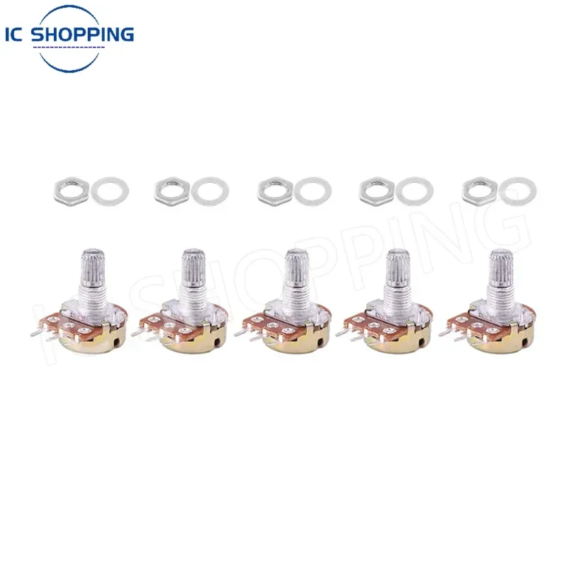 50PCS WH148 Single Linked Potentiometer 500R B501 B1K 2K 5K 10K 20K 50K 100K 500K 1M Handle Length 15mm Adjustable Resistance