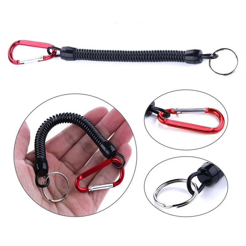 Tattico retrattile primavera corda elastica attrezzatura di sicurezza strumento escursionismo campeggio anti-smarrimento portachiavi telefono cordini da pesca all'aperto