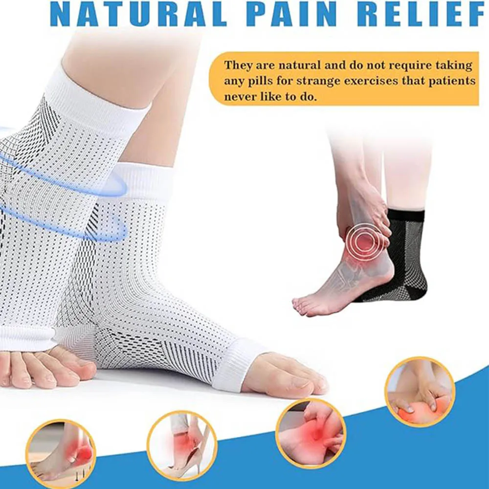 1 par de calcetines de neuropatía Protector de tobillo compresión antifatiga funda de pie soporte calcetines ejercicio deportes equipo de protección